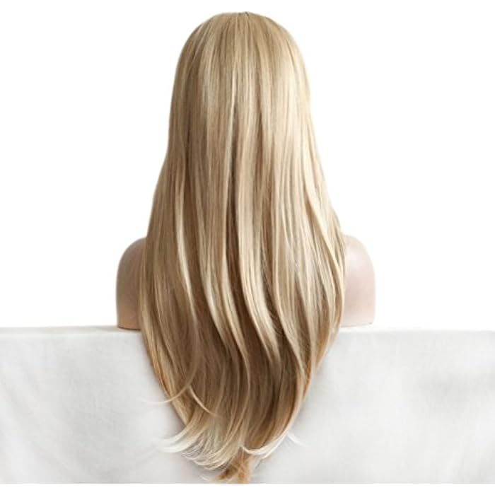DILLARDS Rise World Wig 75Cm Long Bob Flat Bangs Blonde Wavy Full Hair Wig Cosplay Party - Image 1